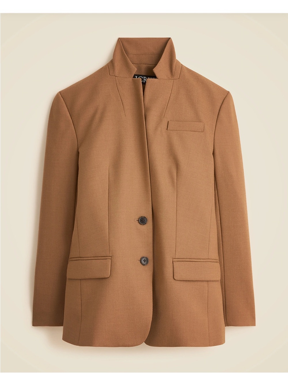 J. Crew Brown Stand-Collar Blazer